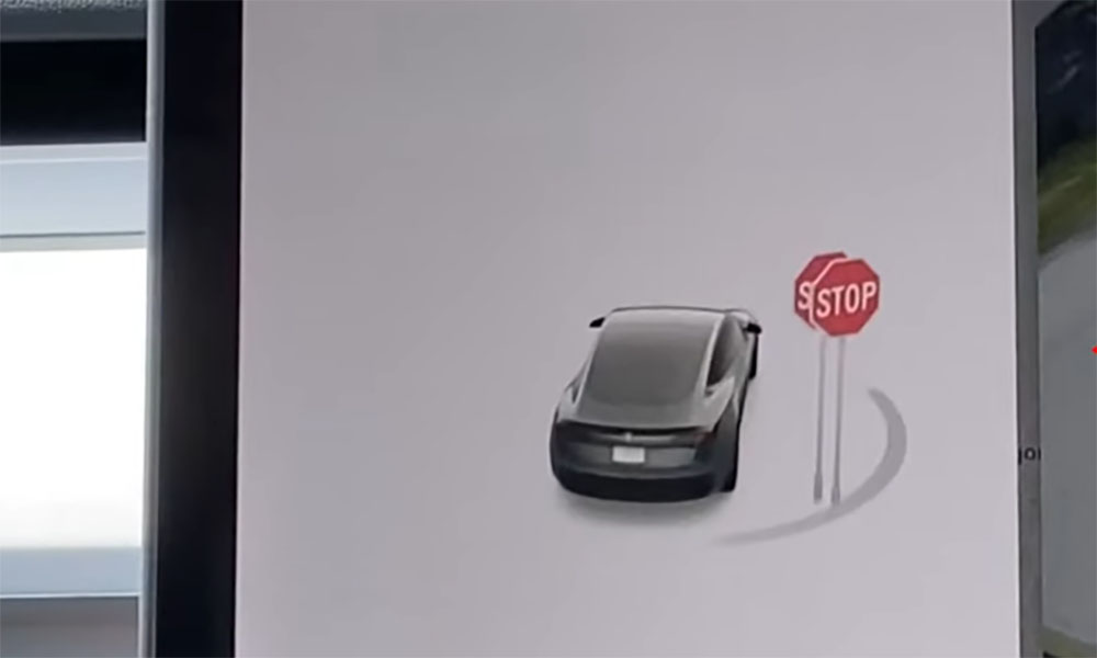 Tesla stop sign control double detection